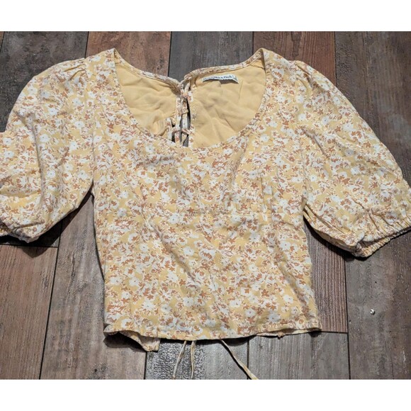 Abercrombie & Fitch Yellow Floral Blouse - Boho Chic! - Picture 1 of 3